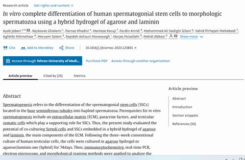 In vitro complete differentiation of human spermatogonial stem cells to morphologic spermatozoa using a hybrid hydrogel of agarose and laminin